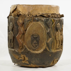 Yoruba Hand Carved African Drum 18.5" | Nigeria | African Art