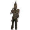 Large Benin bronze warrior riding a horse
