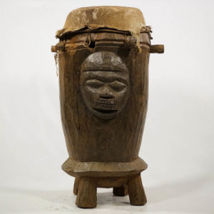 Superb Hand Carved West African Drum 31"
