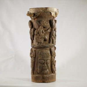 Hand Carved Yoruba African Drum 24.25"