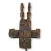 Dogon door lock with reptile on front and two figures sitting on top