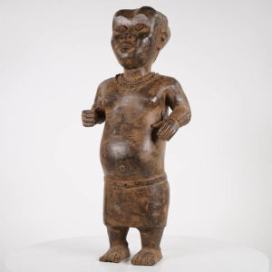 Benin Bronze Dwarf African Statue 23
