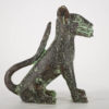 Benin bronze leopard statue