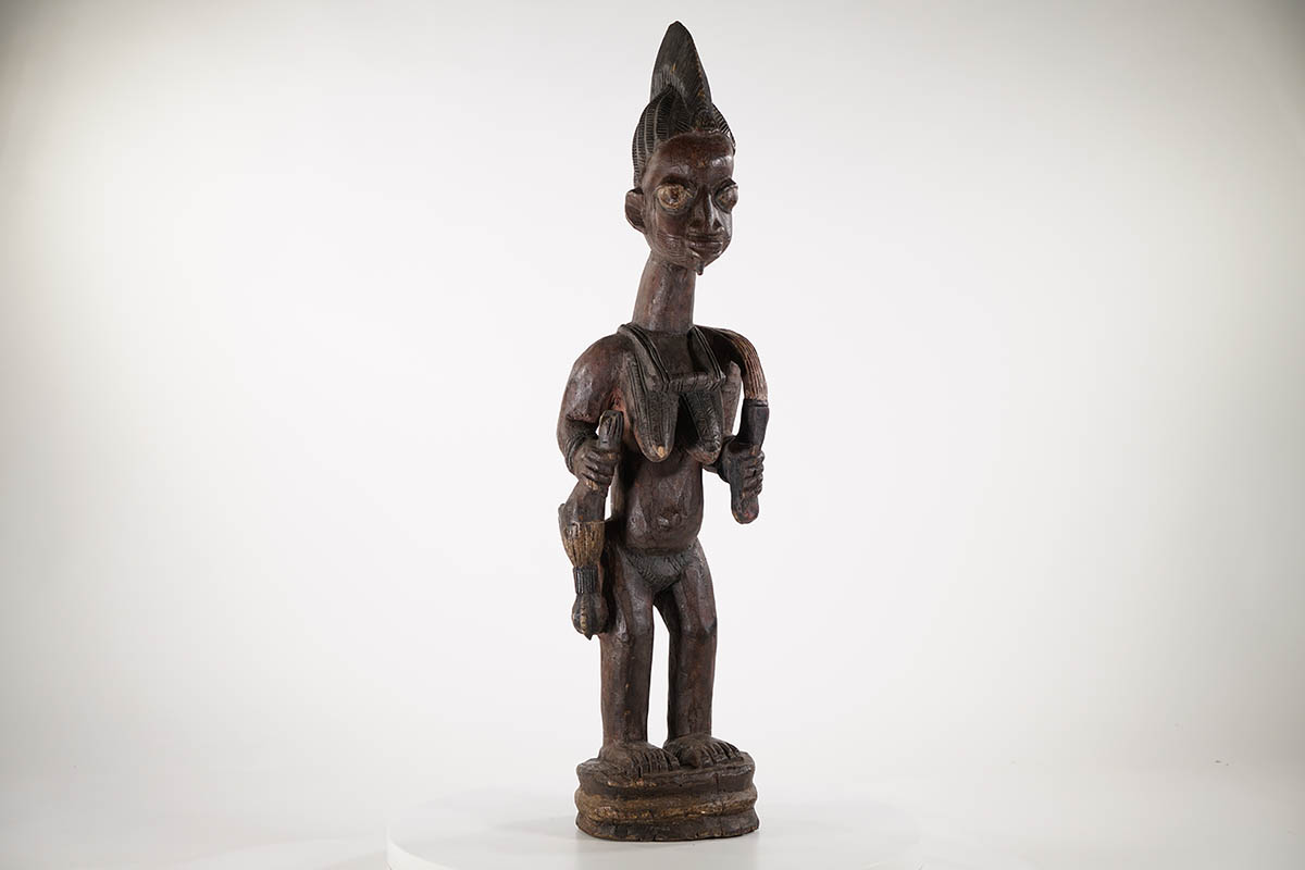 Yoruba Female and Cockerel Figure