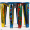 Vibrantly Colored Nupe African Stool 22" Wide - Nigeria