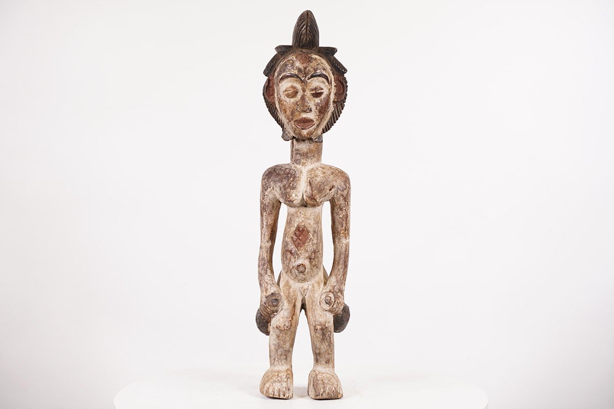 Lovely Female Punu Statue - Gabon