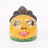 Bright Yellow Yoruba Gelede African Mask 9.5" Wide - Nigeria
