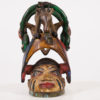 Yoruba Gelede African Mask w/ Ram, Snakes & Bird 11.5" - Nigeria