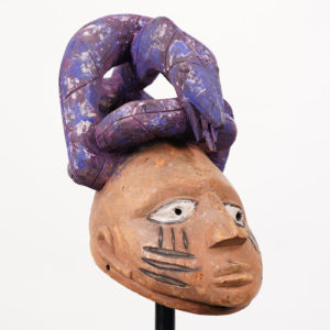 Yoruba Gelede Mask w/ Snake on Top