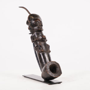 Chokwe Figural Pipe with Stand - DRC