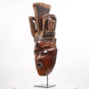 Ekoi Leather Wrapped African Mask w/ Stand 30" - Nigeria