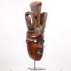 Ekoi Leather Wrapped African Mask w/ Stand 30" - Nigeria