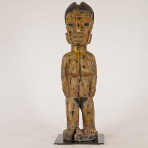 Spotted Female Yoruba Figure 17.25" w/ Stand - Nigeria - African Art