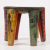 Small Colorful African Nupe Stool 12.5" Wide - Nigeria
