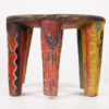 Small Colorful African Nupe Stool 12.5" Wide - Nigeria