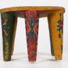 Small Colorful African Nupe Stool 13.5" Wide - Nigeria