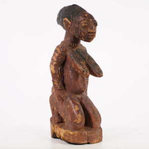 Yoruba African Kneeling Female Figure 17.5" - Nigeria