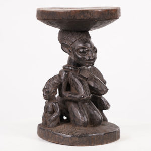 Elegant Yoruba Figural Stool - Nigeria