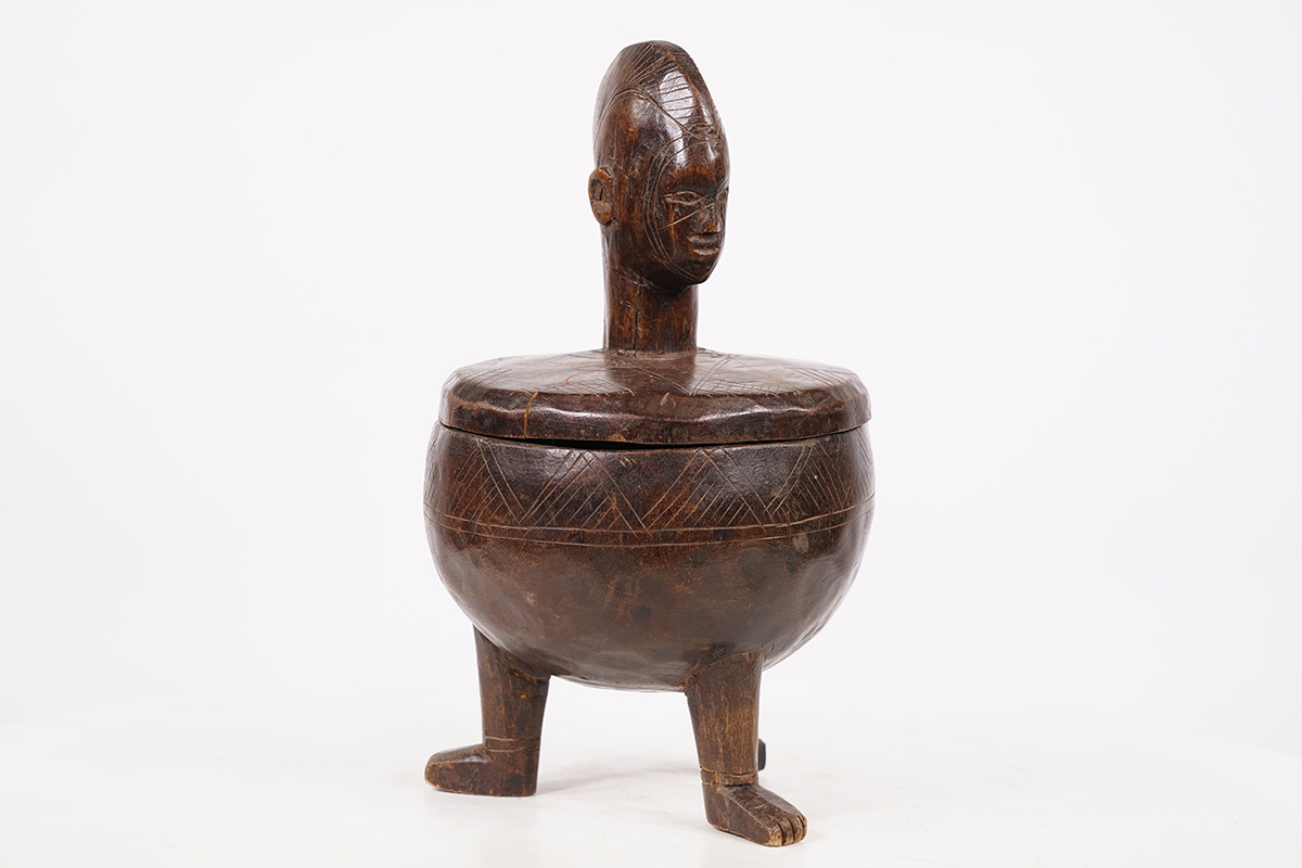 Small Bamana Container & Lid - Mali