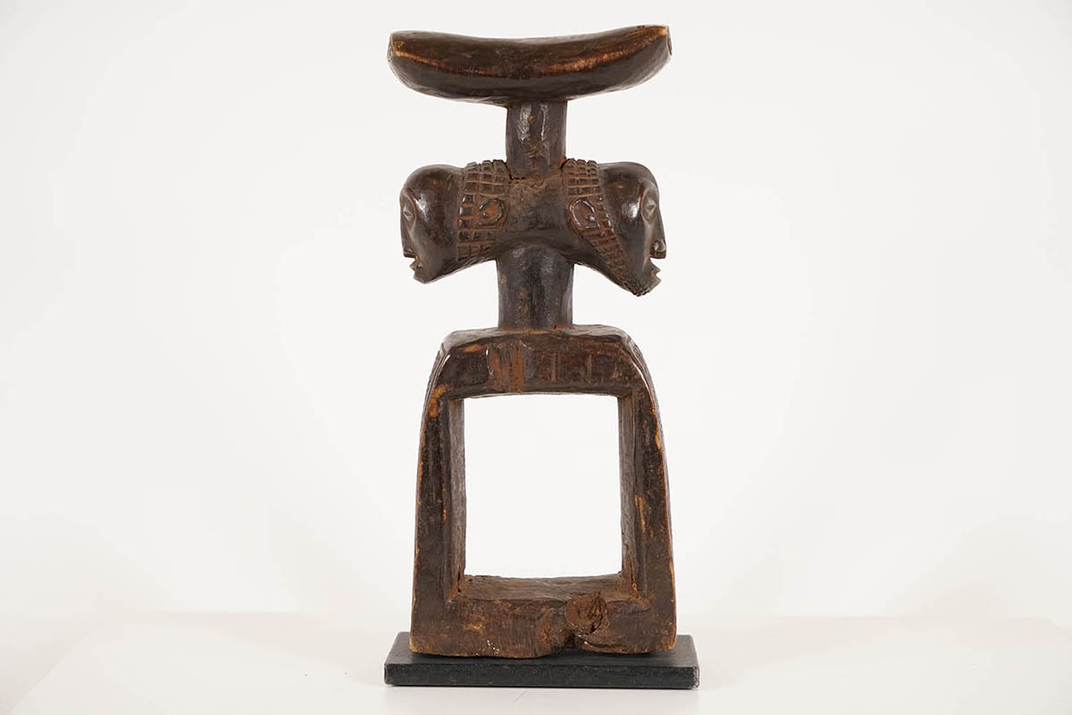 Timeworn Luba Figural Headrest - DR Congo