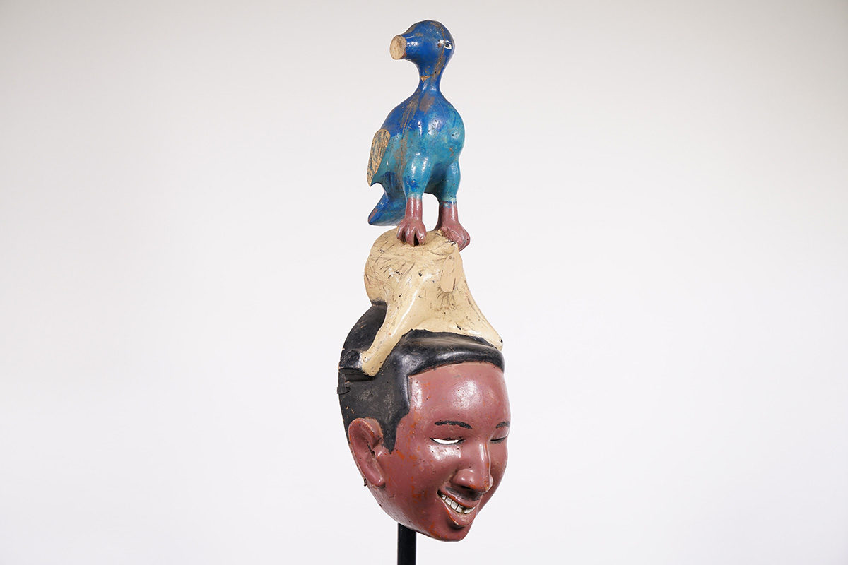 Tiv Mask with Blue Bird on Top - Nigeria