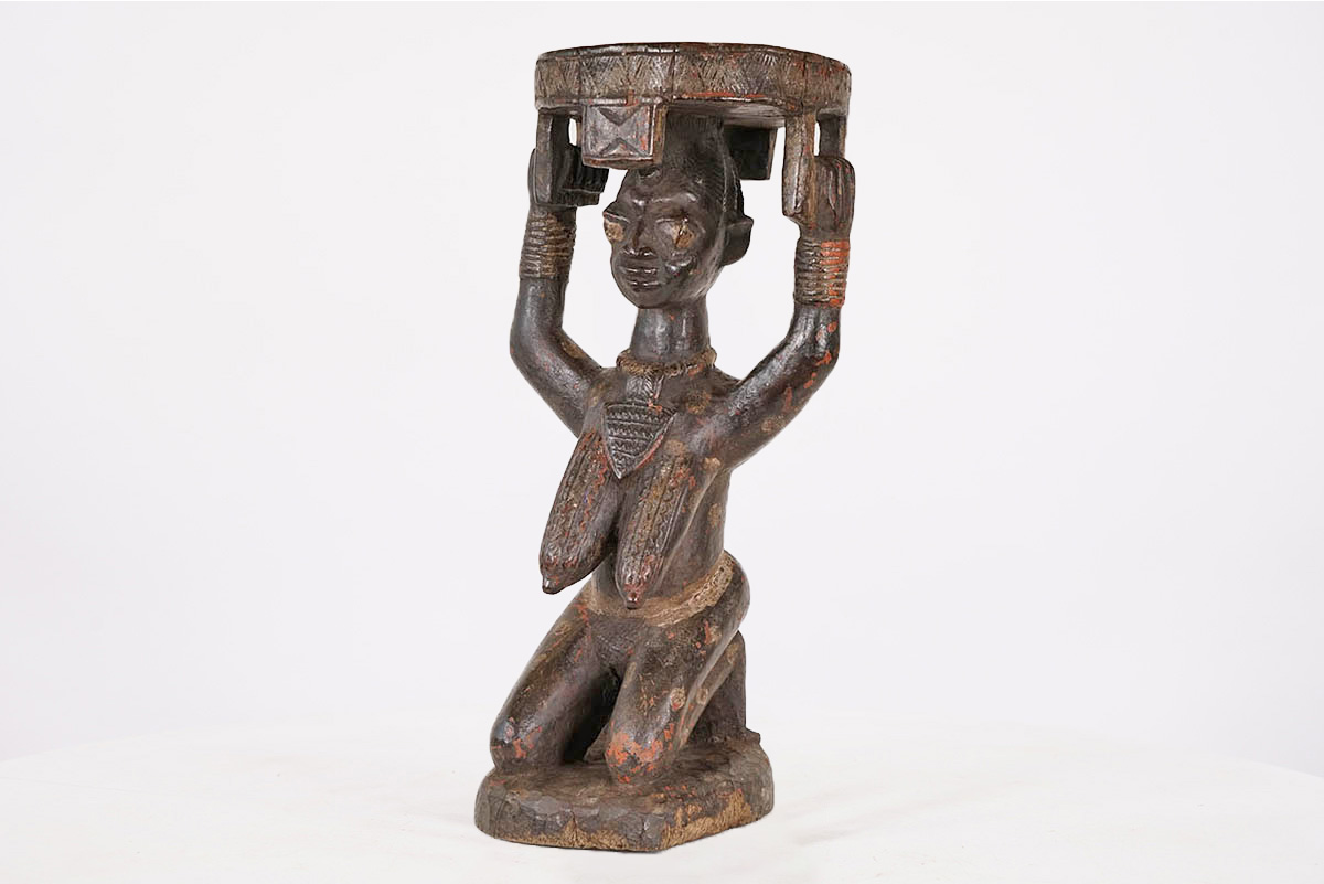 Yoruba Female Caryatid Stool - Nigeria