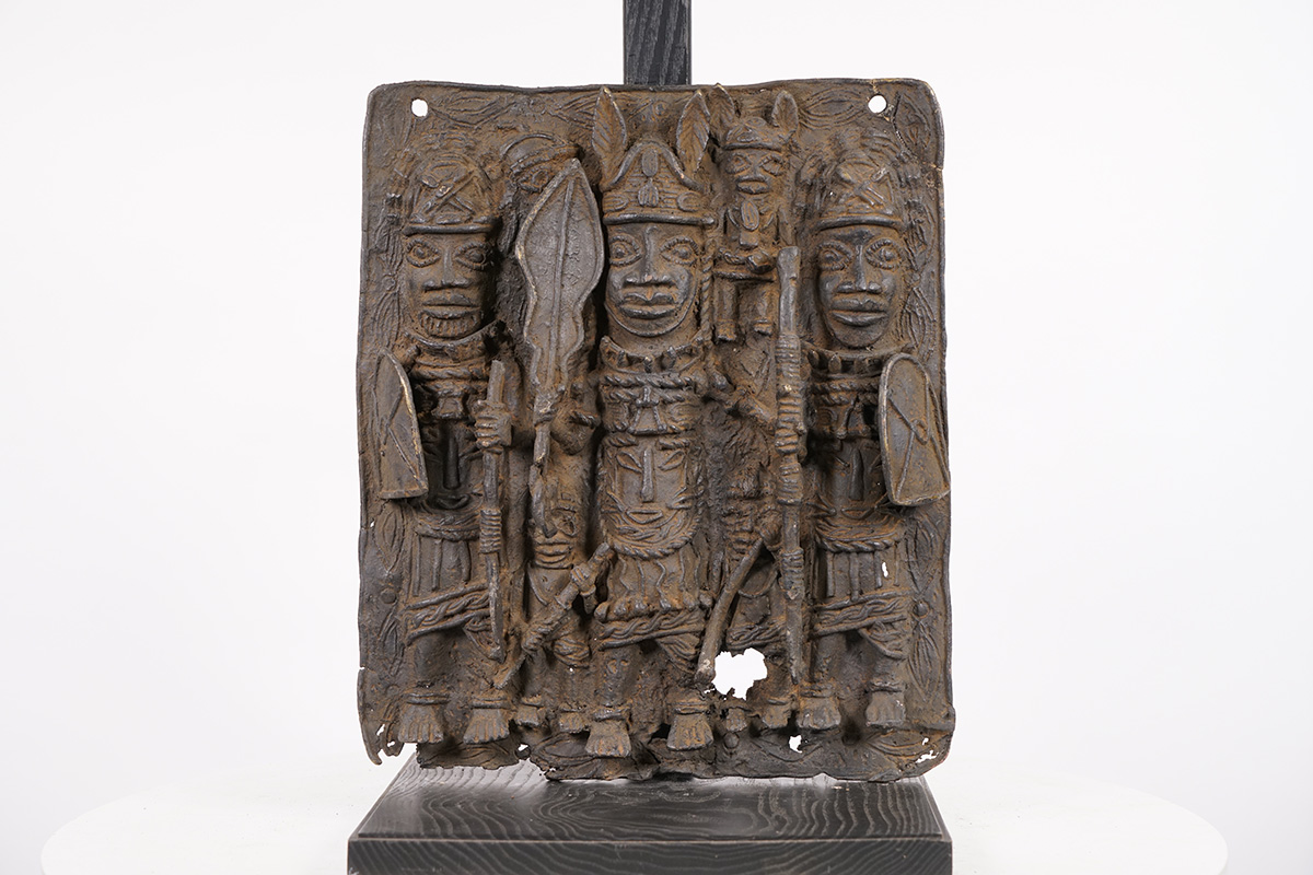 Intricate Benin Bronze Plaque - Nigeria