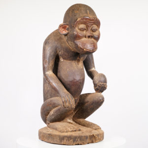 Captivating Bulu Monkey Statue - Cameroon