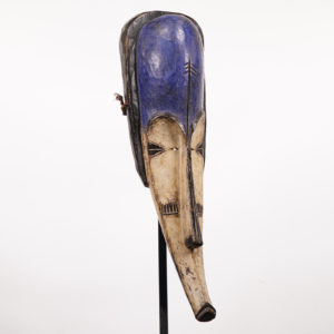 Blue Colored Fang Style Mask - Gabon