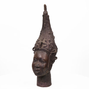 Regal Benin Bronze Queen Head - Nigeria