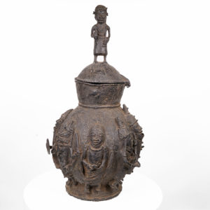 Benin Bronze Container & Lid - Nigeria