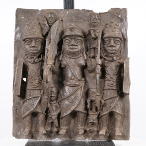 Great Benin Bronze African Plaque 17.5" - Nigeria
