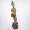 Large Yoruba Beaded Figural Headdress 44.5"- Nigeria