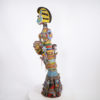 Large Yoruba Beaded Figural Headdress 44.5"- Nigeria