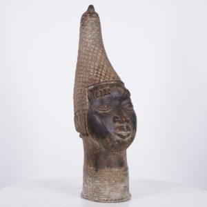 Commemorative Benin Bronze Queen Mother Head 17.25" - Nigeria