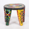 Small Colorful Nupe African Stool 12" Wide - Nigeria