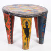 Small Colorful Nupe African Stool 14" Long - Nigeria