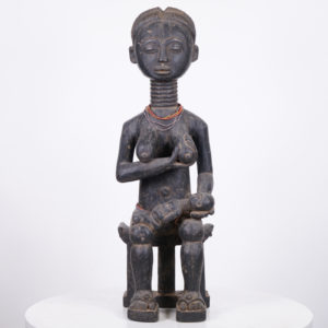 Seated Asante Maternity Figure 25" - Ghana - African Art