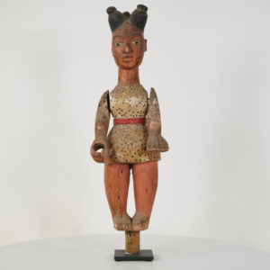Articulated Ibibio Female Doll Figure on Base 20.5" - Nigeria