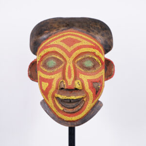 Colorful Beaded Bamileke Mask 13" - Cameroon - African Art