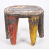 Small Colorful Nupe African Stool 12.25" Wide - Nigeria