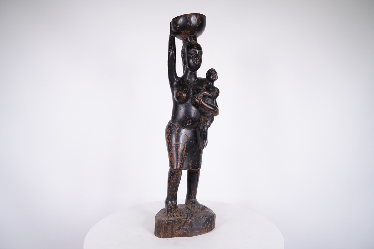 Gorgeous Nigerian Maternity Figure 26.5" - African Tribal Art
