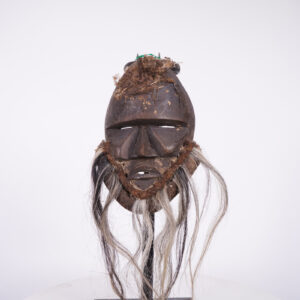 Unusual Dan Style Mask with Horse Hair Beard 9.75" - Ivory Coast - African Art