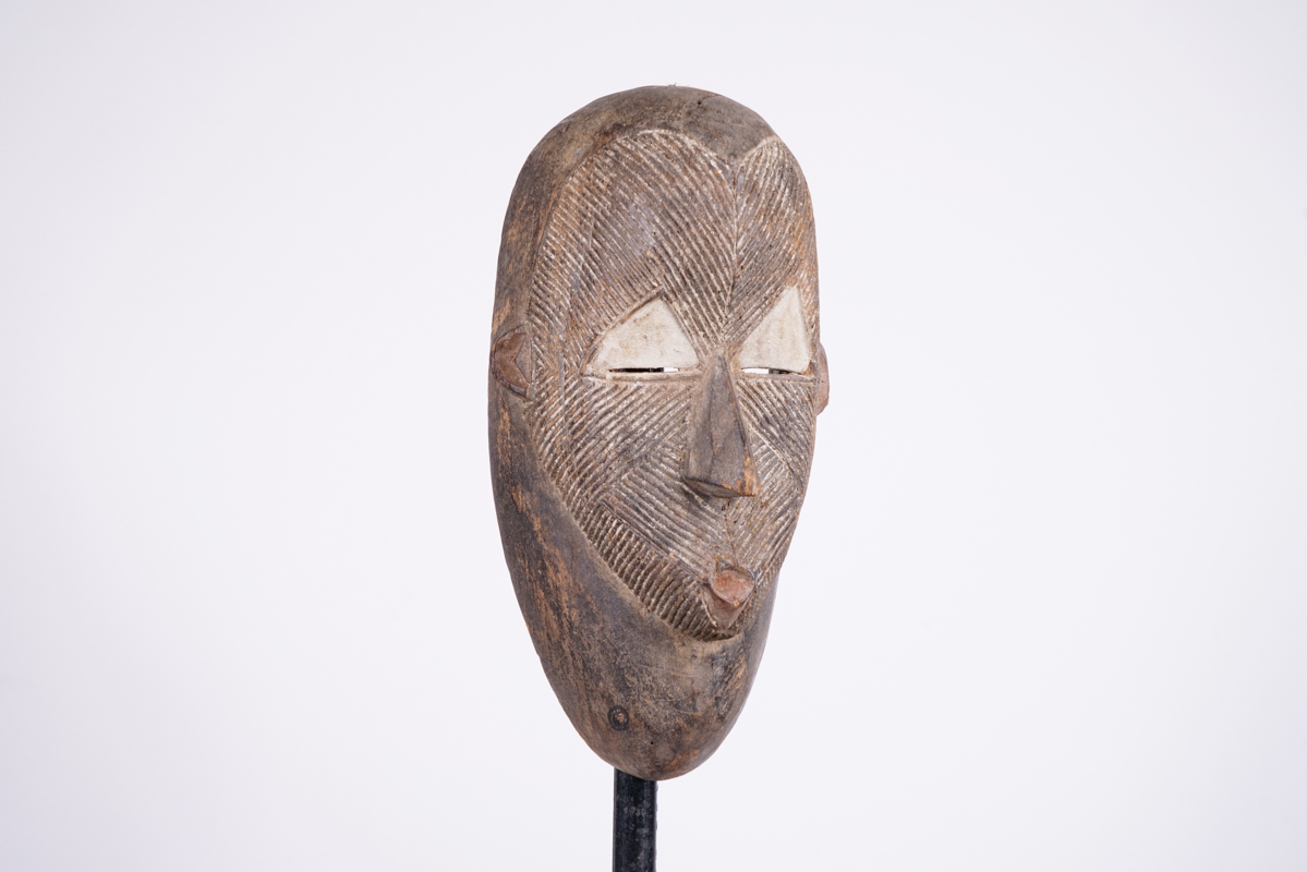 Unusual Luba Face Mask 13" - DR Congo - African Tribal Art