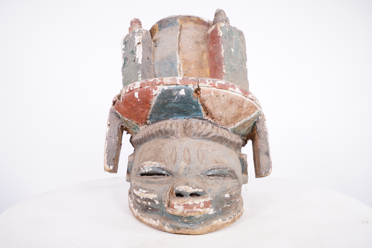 Distressed Yoruba Gelede Mask 13" - Nigeria - African Tribal Art