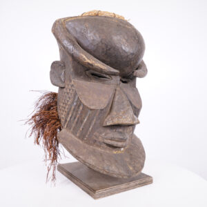 Kuba Bwoom Mask 17" with Custom Stand- DR Congo - African Art