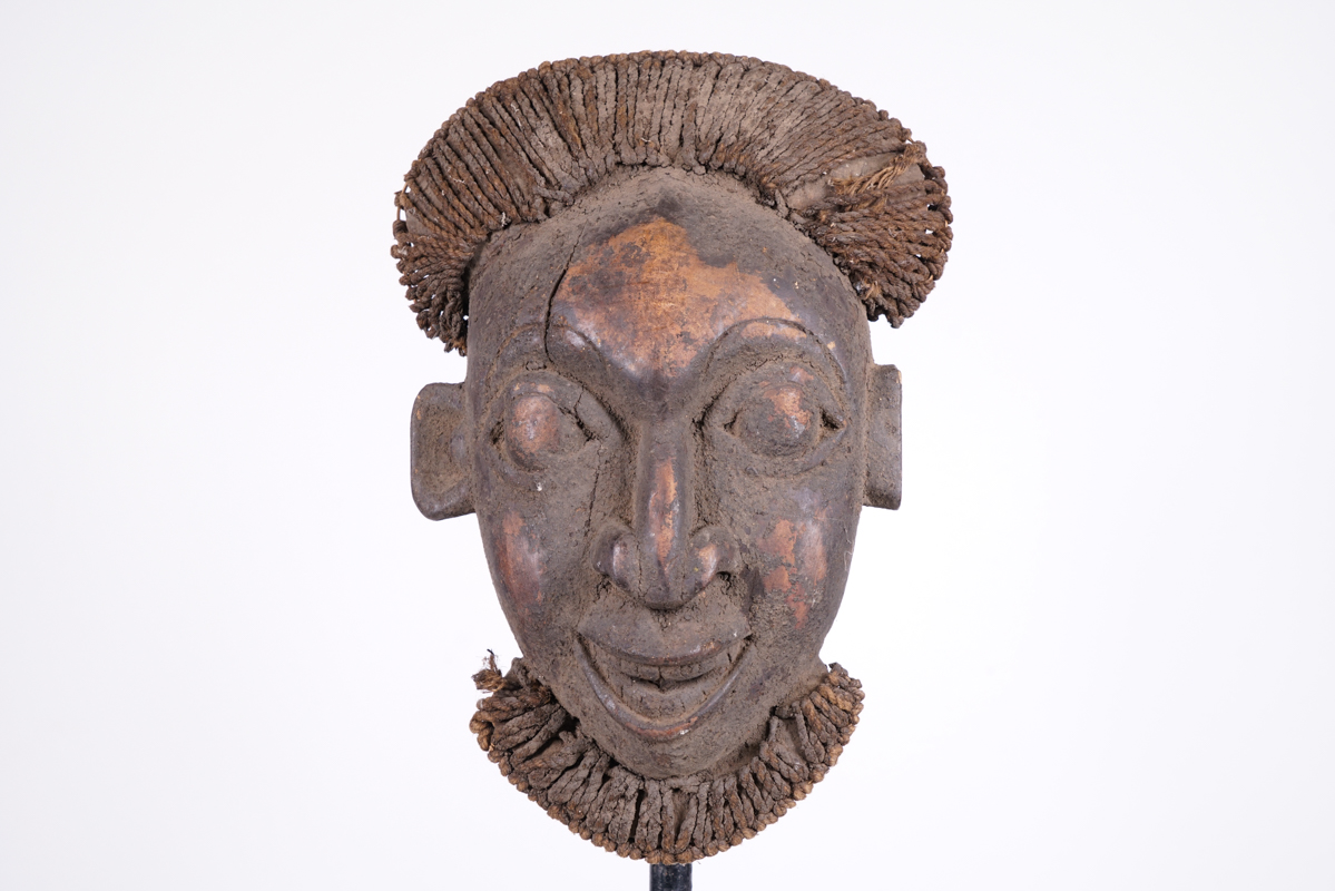 Bamun Mask with String Hair & Beard 15.25" - Cameroon - African Art