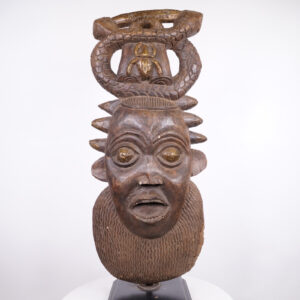 Large Bamun Mask with Snake 36.25" - Cameroon - African Tribal Art