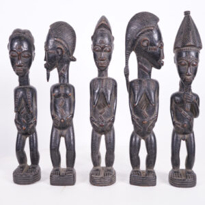 Baule 5 Figure Lot 11.75"-13" Tall - Ivory Coast - African Art