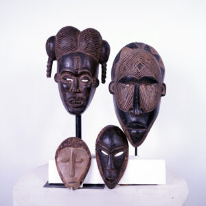 4 Piece Mixed African Tribal Art Mask Lot 6.25"-14.75"